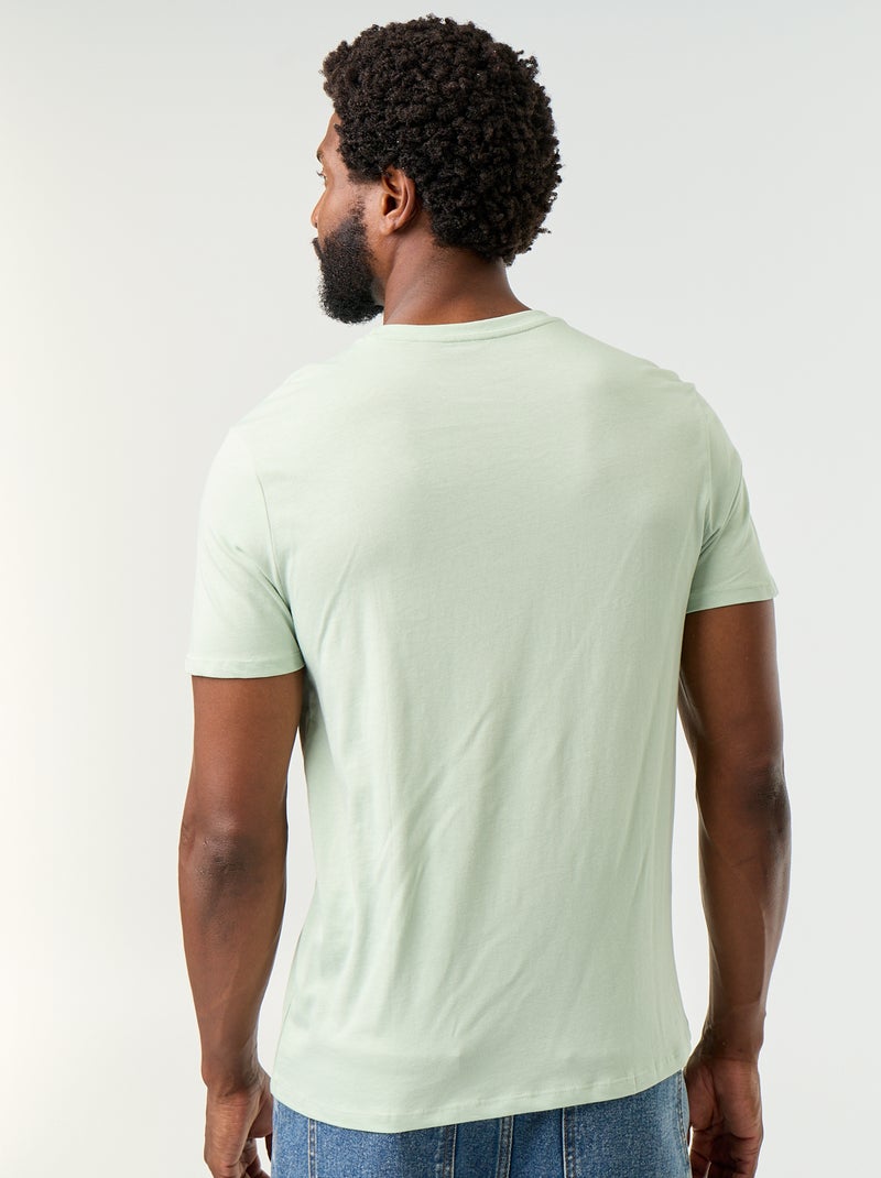 T-shirt homme en jersey à col rond Vert - Kiabi