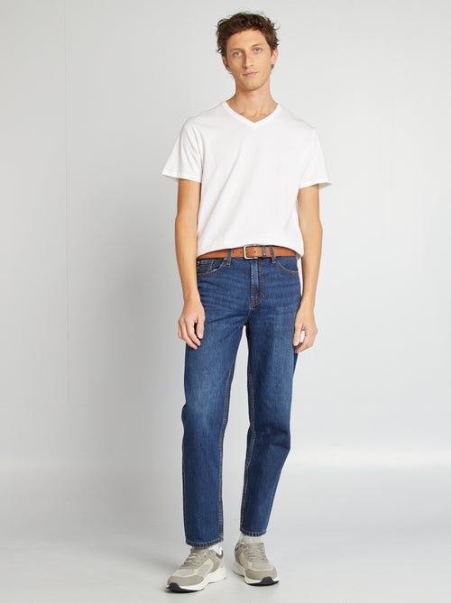 T-shirt homme uni en coton à col V - Kiabi