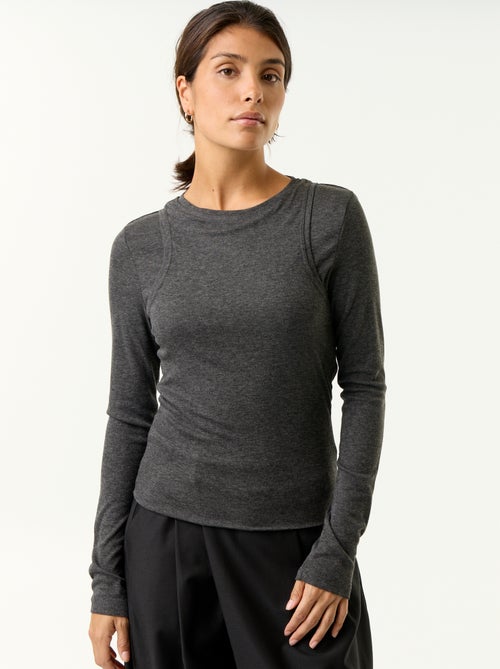 T-Shirt im 2-in-1-Look mit Tanktop - Kiabi
