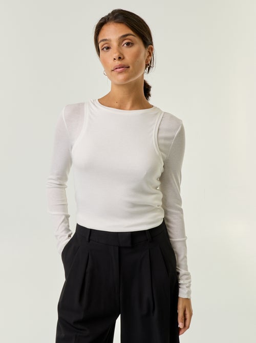T-Shirt im 2-in-1-Look mit Tanktop - Kiabi