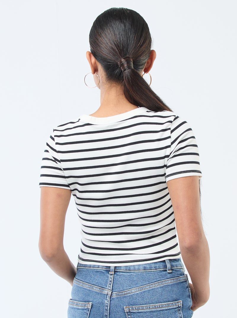 T-shirt imprimé à manches courtes à motif Blanc - Kiabi