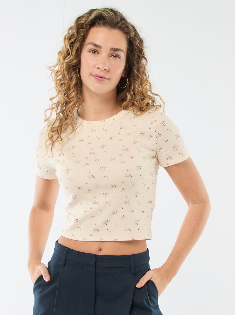 T-shirt imprimé à manches courtes à motif Jaune - Kiabi