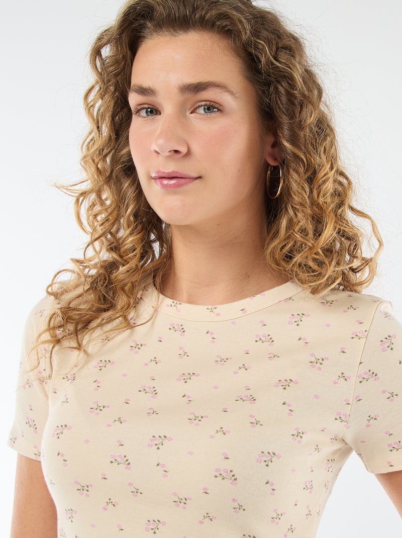 T-shirt imprimé à manches courtes à motif Jaune - Kiabi