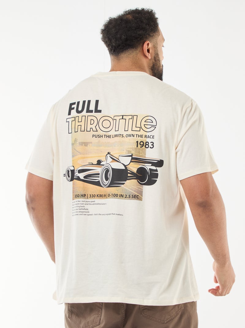 T-shirt imprimé à manches courtes Blanc - Kiabi