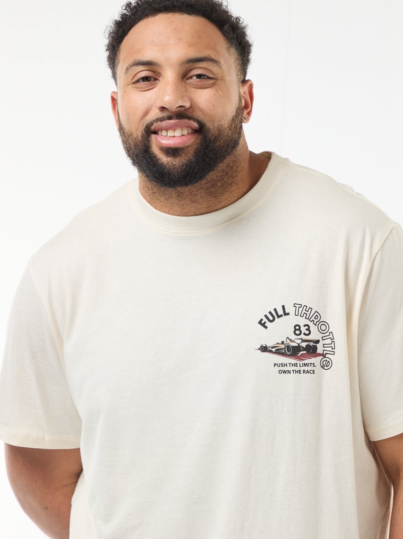 T-shirt imprimé à manches courtes Blanc - Kiabi