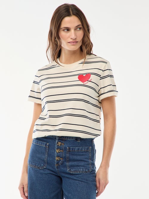 T-shirt imprimé à manches courtes - Kiabi