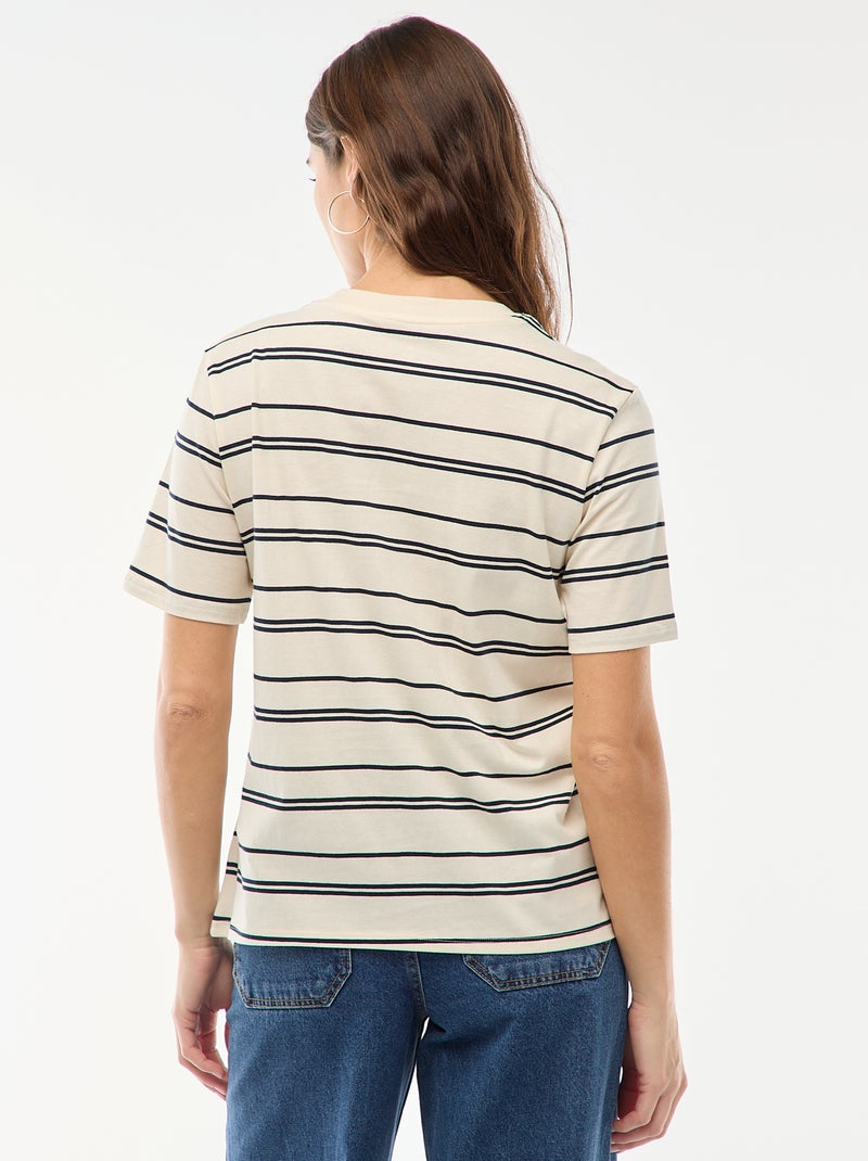 T-shirt imprimé à manches courtes Blanc - Kiabi