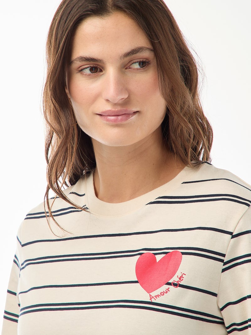 T-shirt imprimé à manches courtes Blanc - Kiabi