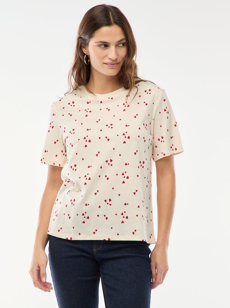 T-shirt imprimé à manches courtes Blanc - Kiabi