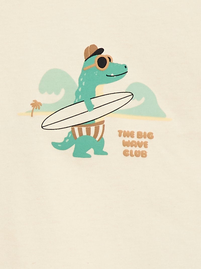 T-shirt imprimé à manches courtes Blanc - Kiabi