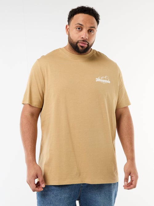 T-shirt imprimé à manches courtes et col rond - Kiabi