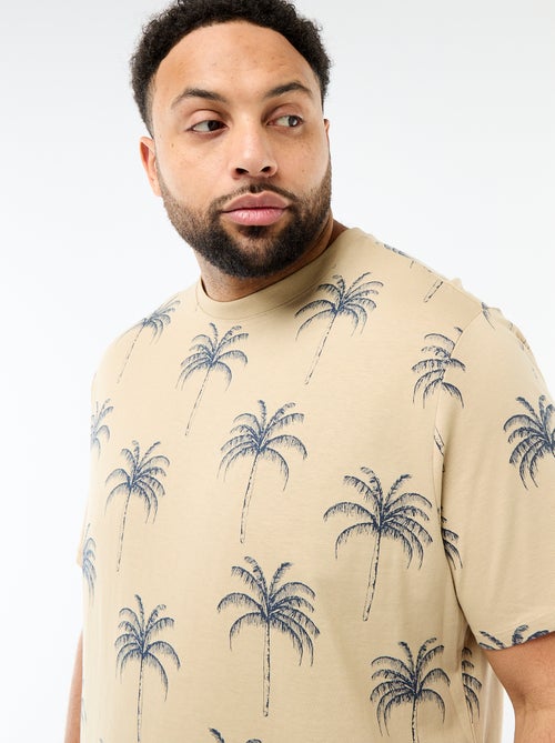 T-shirt imprimé à manches courtes et col rond - Kiabi