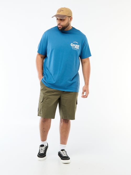 T-shirt imprimé à manches courtes et col rond - Kiabi