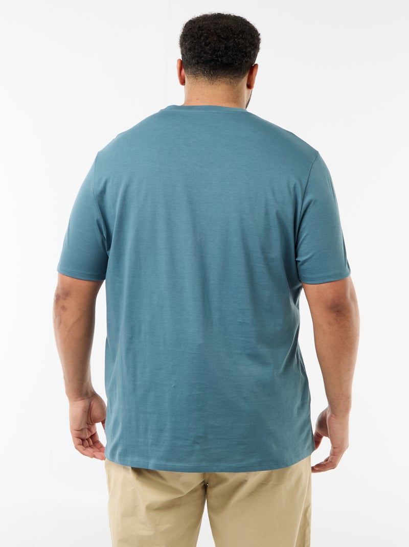 T-shirt imprimé à manches courtes et col rond Bleu - Kiabi