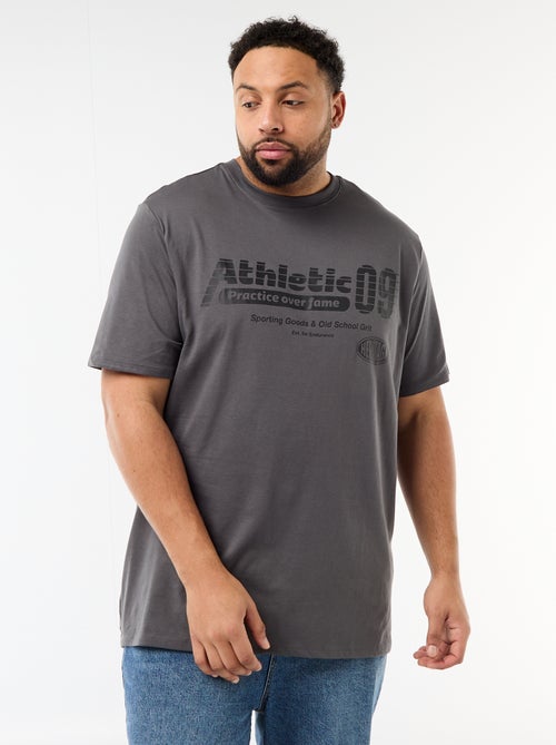 T-shirt imprimé à manches courtes et col rond - Kiabi