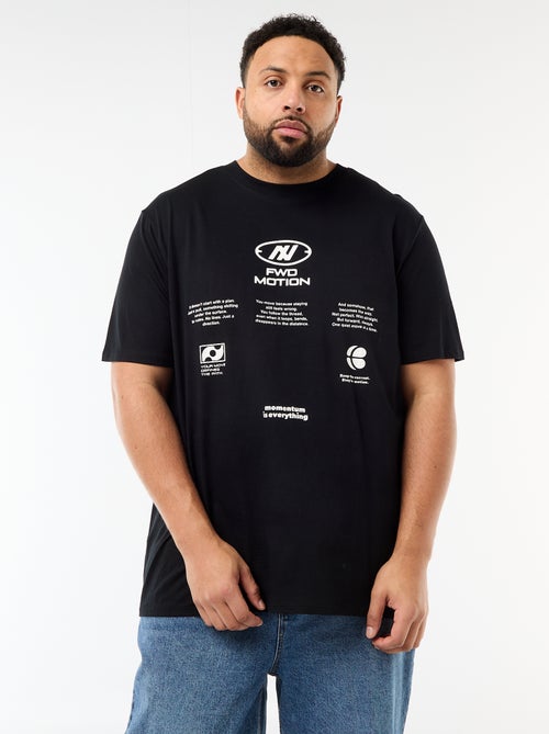 T-shirt imprimé à manches courtes et col rond - Kiabi