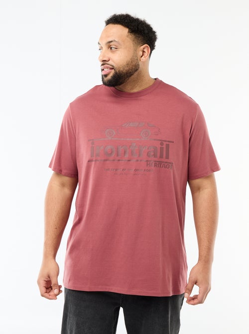 T-shirt imprimé à manches courtes et col rond - Kiabi