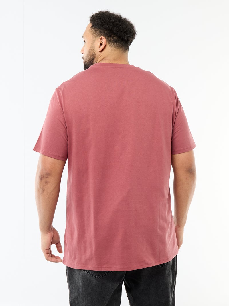 T-shirt imprimé à manches courtes et col rond Rouge - Kiabi