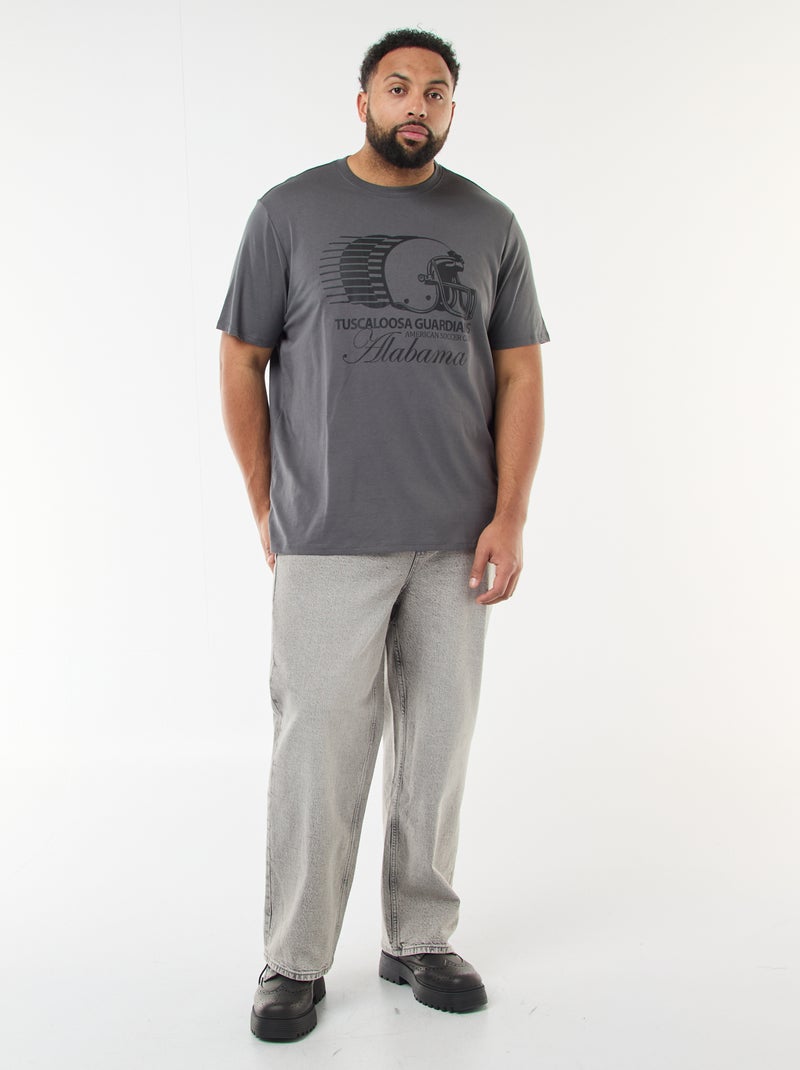 T-shirt imprimé à manches courtes Gris - Kiabi