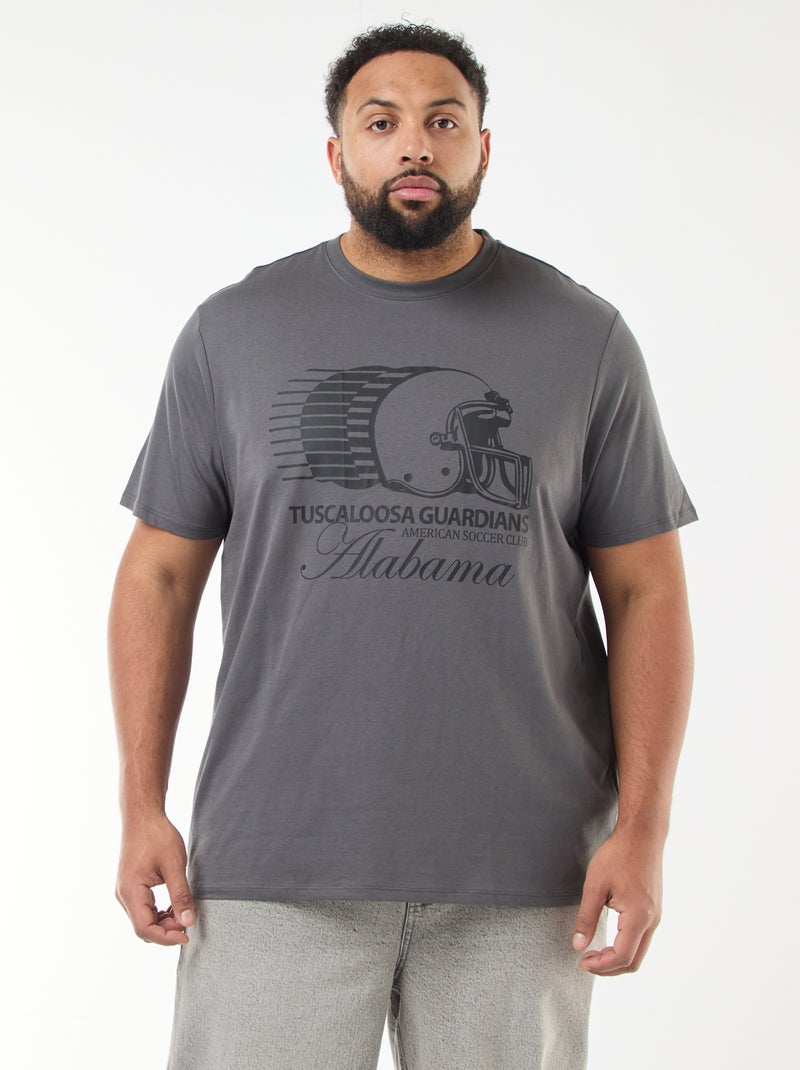 T-shirt imprimé à manches courtes Gris - Kiabi