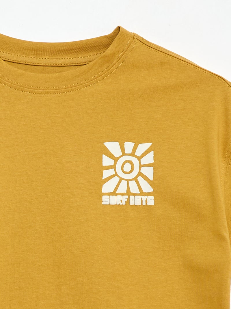 T-shirt imprimé à manches courtes Jaune - Kiabi