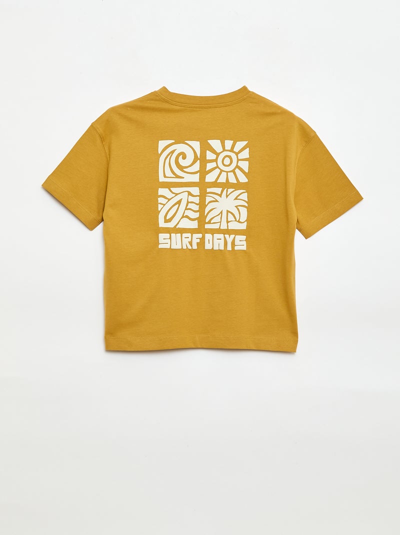 T-shirt imprimé à manches courtes Jaune - Kiabi