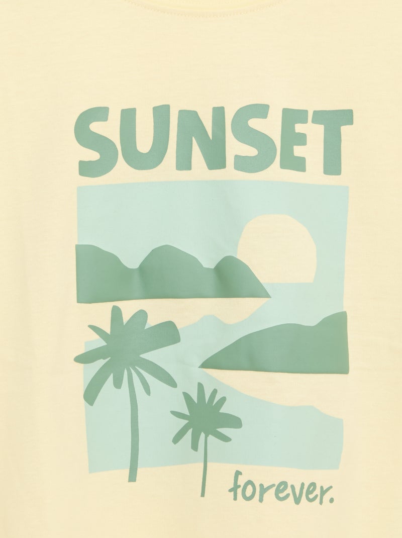 T-shirt imprimé à manches courtes Jaune - Kiabi