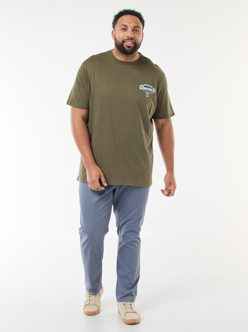 T-shirt imprimé à manches courtes Kaki - Kiabi