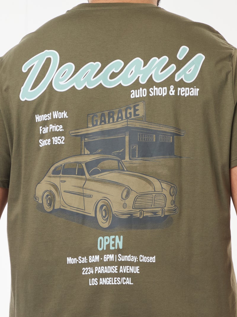 T-shirt imprimé à manches courtes Kaki - Kiabi