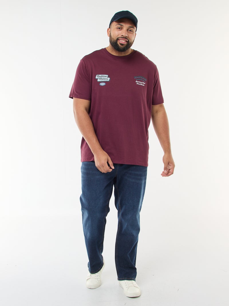 T-shirt imprimé à manches courtes Rouge - Kiabi