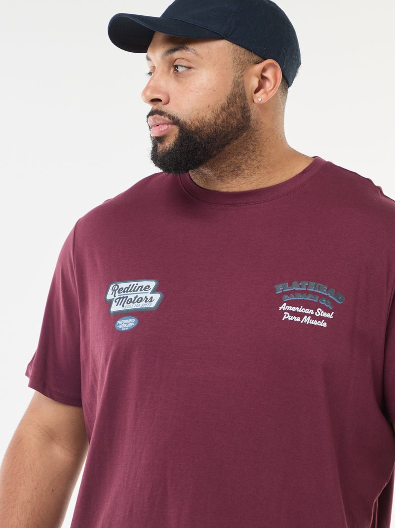 T-shirt imprimé à manches courtes Rouge - Kiabi