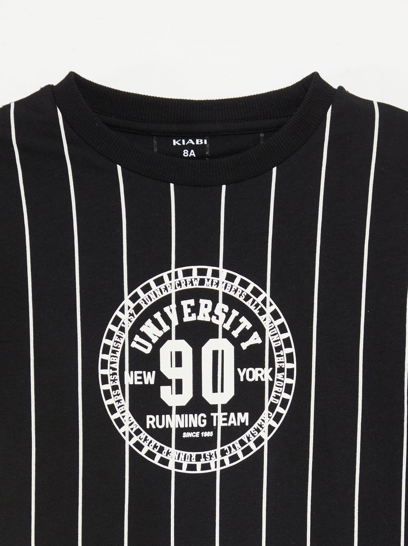 T-shirt imprimé à manches courtes style université américaine Blanc - Kiabi