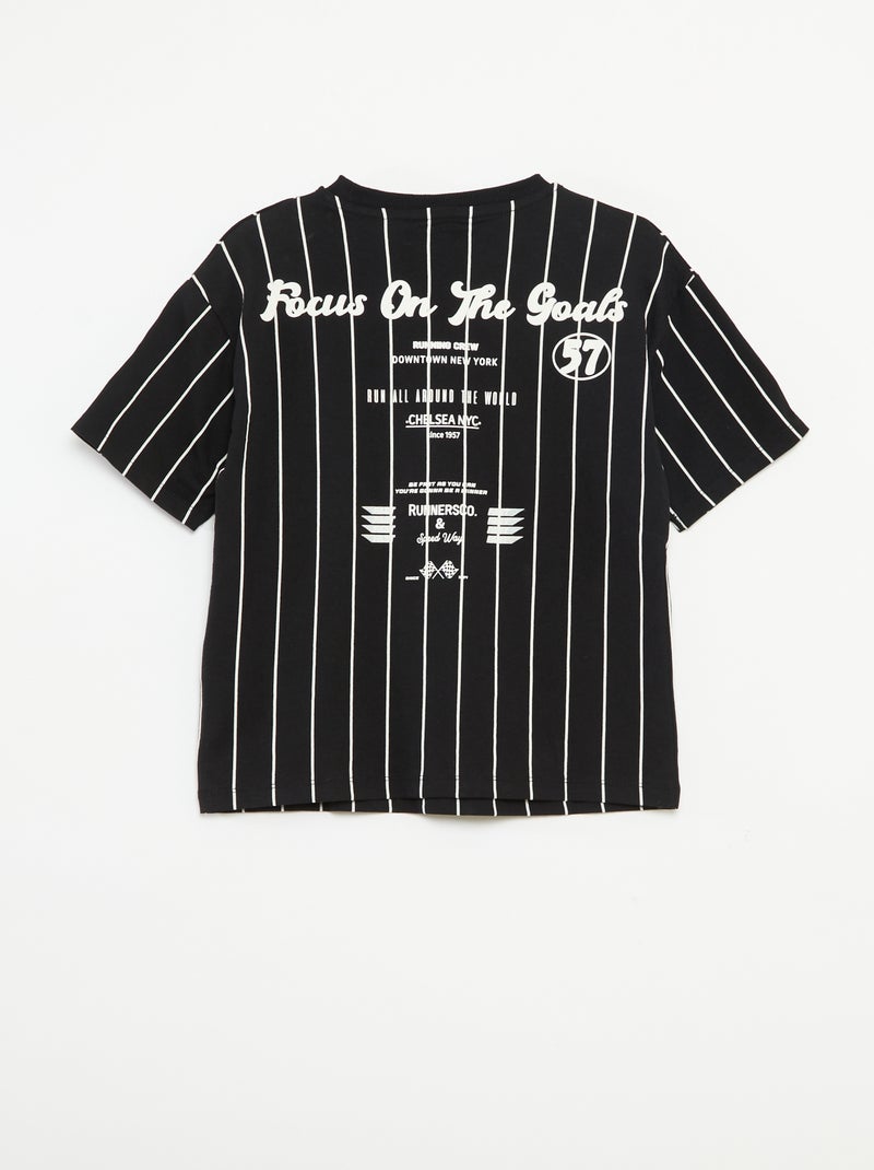 T-shirt imprimé à manches courtes style université américaine Blanc - Kiabi