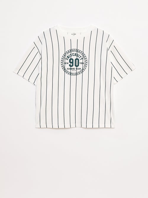 T-shirt imprimé à manches courtes style université américaine - Kiabi