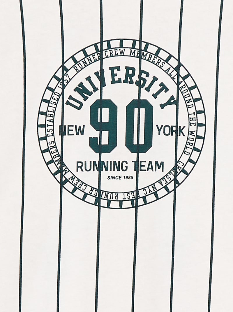 T-shirt imprimé à manches courtes style université américaine Bleu - Kiabi