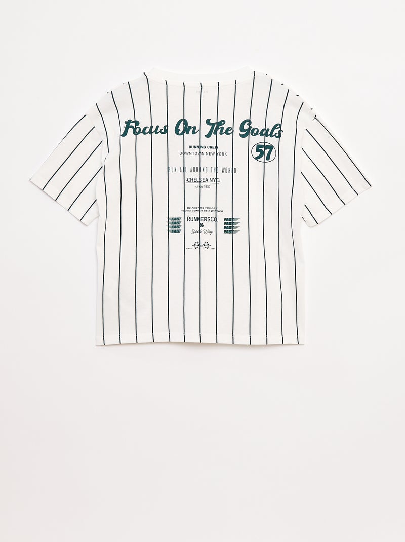 T-shirt imprimé à manches courtes style université américaine Bleu - Kiabi