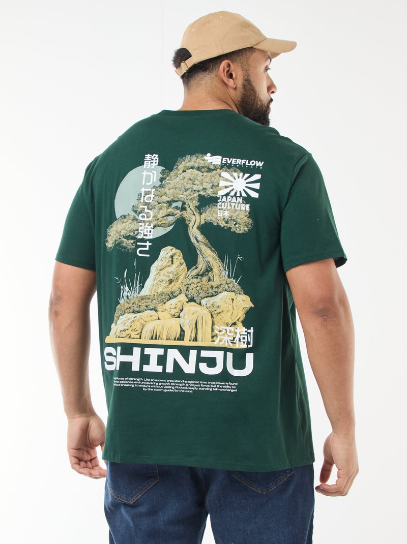 T-shirt imprimé à manches courtes Vert - Kiabi