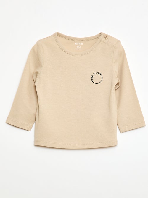 T-shirt imprimé à manches longues - Kiabi
