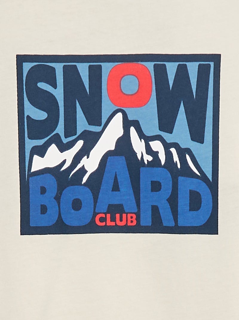 T-shirt imprimé à manches longues Beige - Kiabi