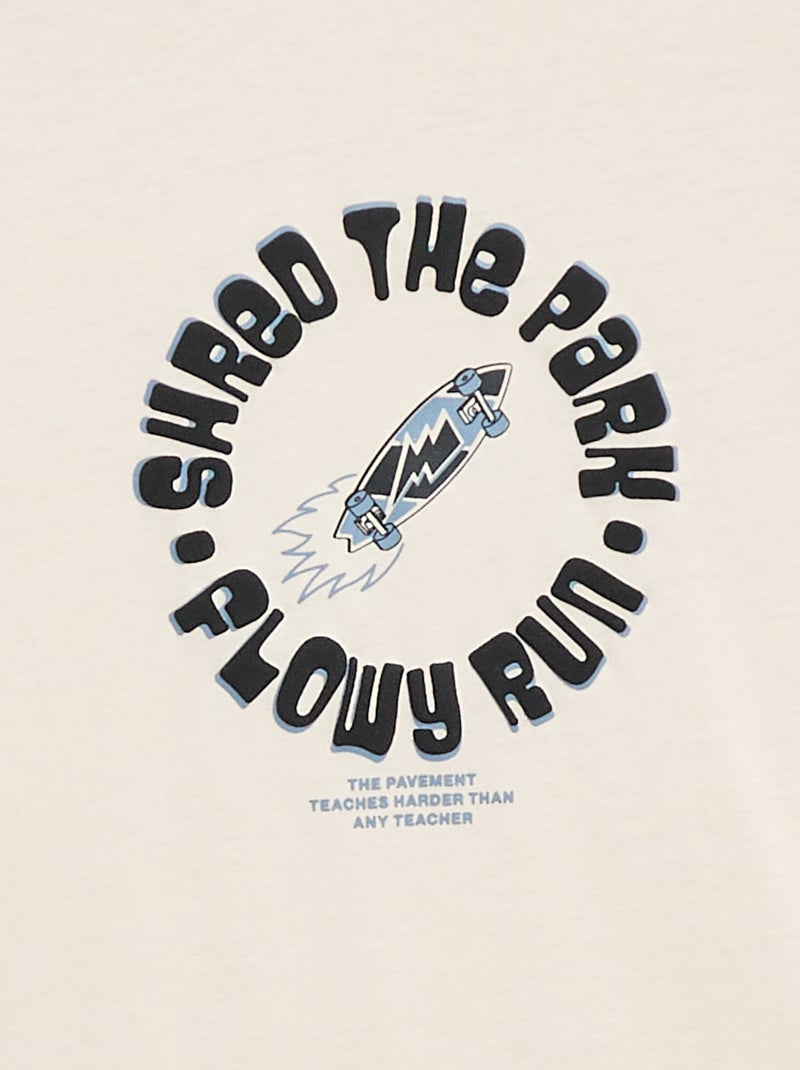 T-shirt imprimé à manches longues Beige - Kiabi