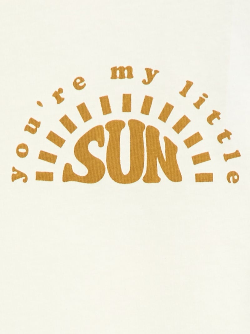 T-shirt imprimé à manches longues Blanc - Kiabi