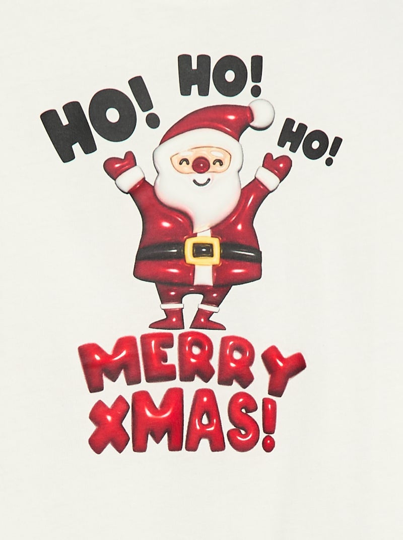 T-shirt imprimé à manches longues Blanc - Kiabi