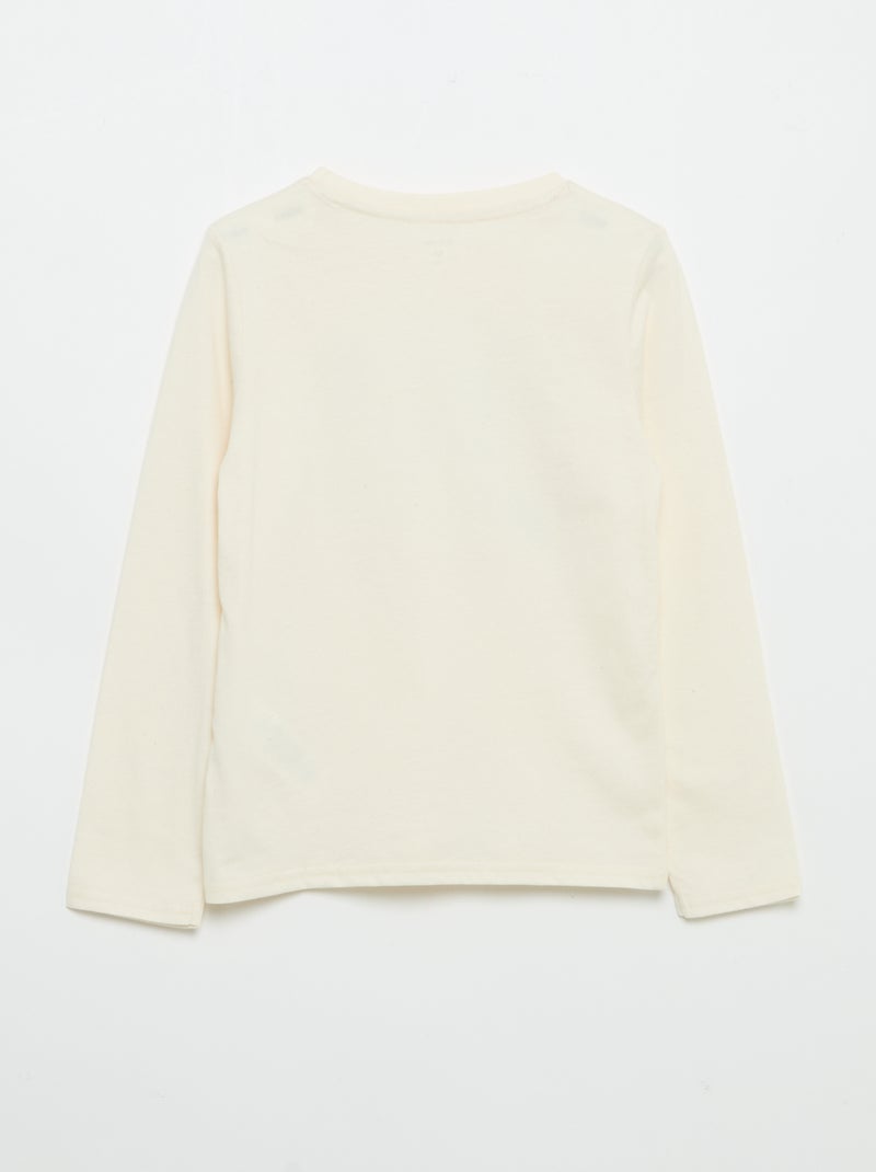 T-shirt imprimé à manches longues Blanc - Kiabi