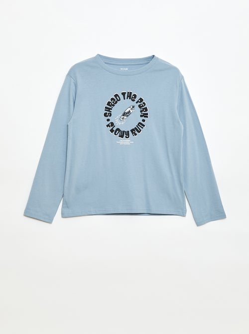 T-shirt imprimé à manches longues - Kiabi
