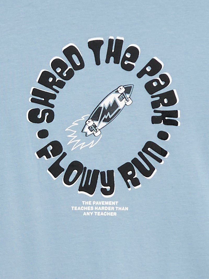 T-shirt imprimé à manches longues Bleu - Kiabi