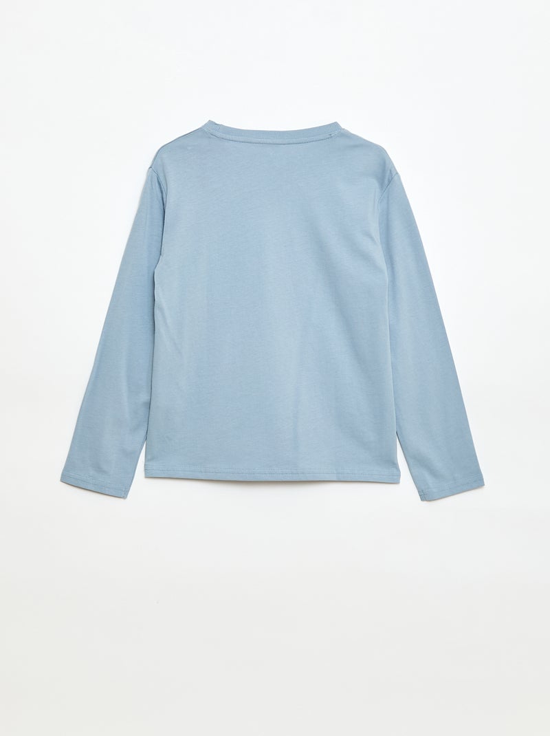 T-shirt imprimé à manches longues Bleu - Kiabi