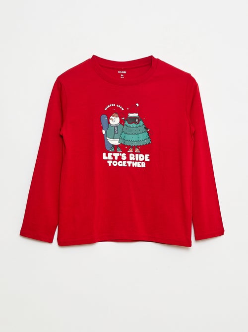 T-shirt imprimé à manches longues - Kiabi
