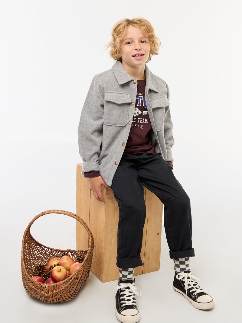 T-shirt imprimé à manches longues Rouge - Kiabi