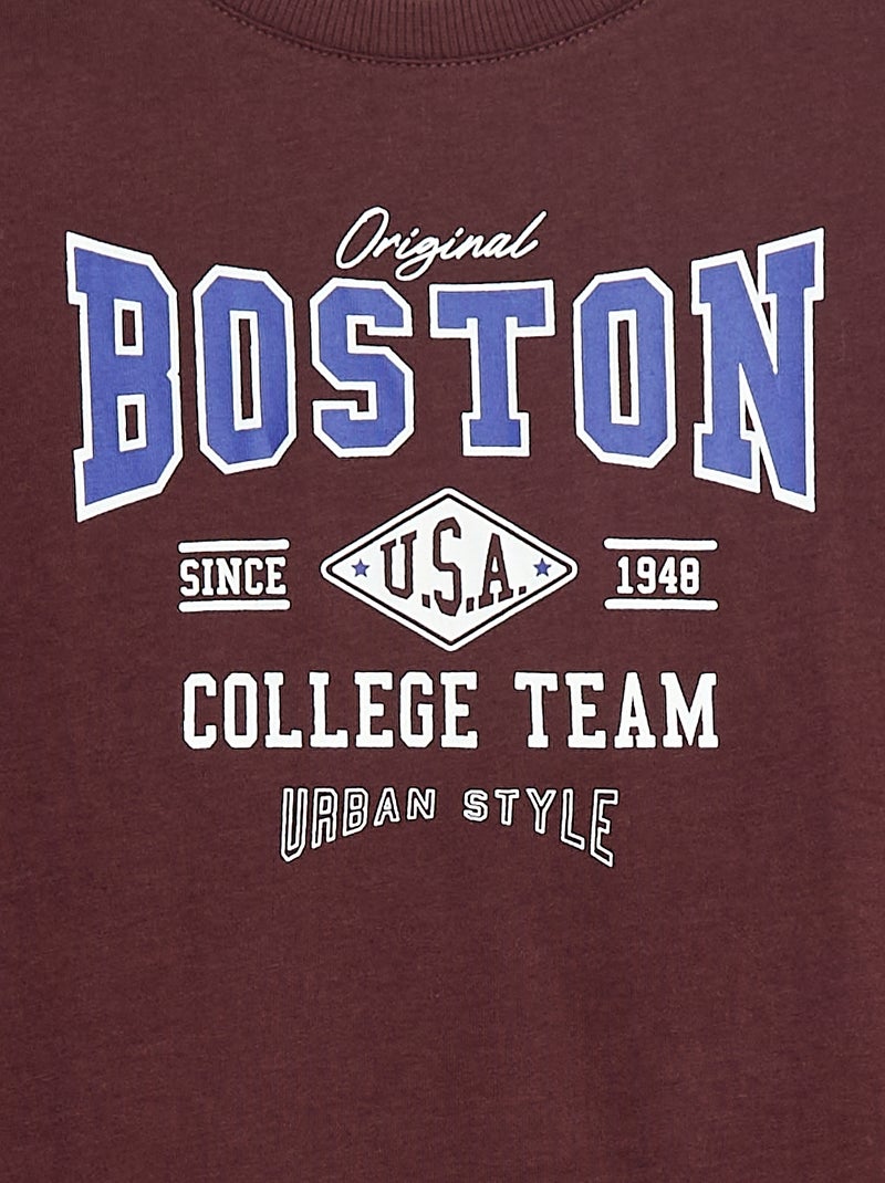 T-shirt imprimé à manches longues Rouge - Kiabi