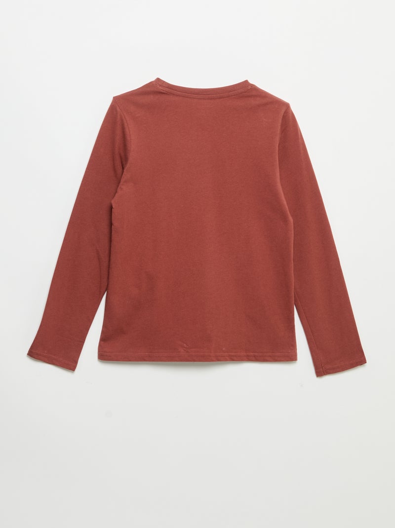 T-shirt imprimé à manches longues Rouge - Kiabi